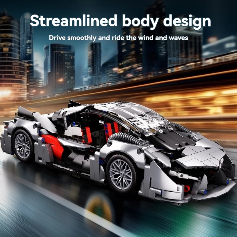 

Classic Super Car Building Set Silver Racing Model Creative Technical Desktop Ornament MOC Assembly Bricks Gift for All Ages