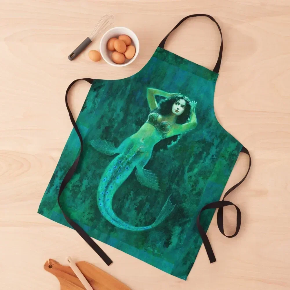 

Vintage Surreal Mermaid Apron cleanings barber men Kitchen New 2022 Year Cooking Clothes Apron
