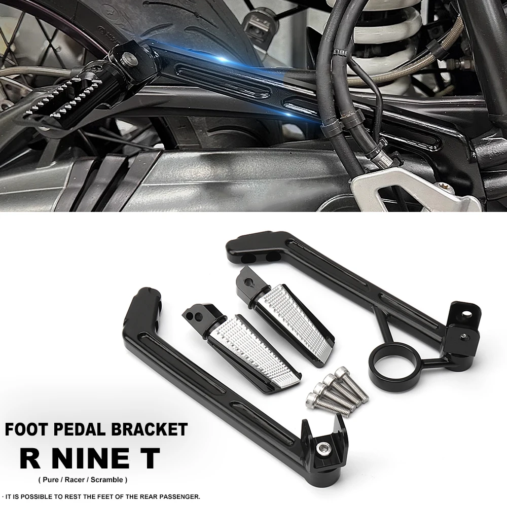 Motorcycle Accessories Footpegs Rear Passenger Foot Pegs Foot Rests Pedal Bracket For BMW RNINET R nine T Pure Racer R9T 2014-