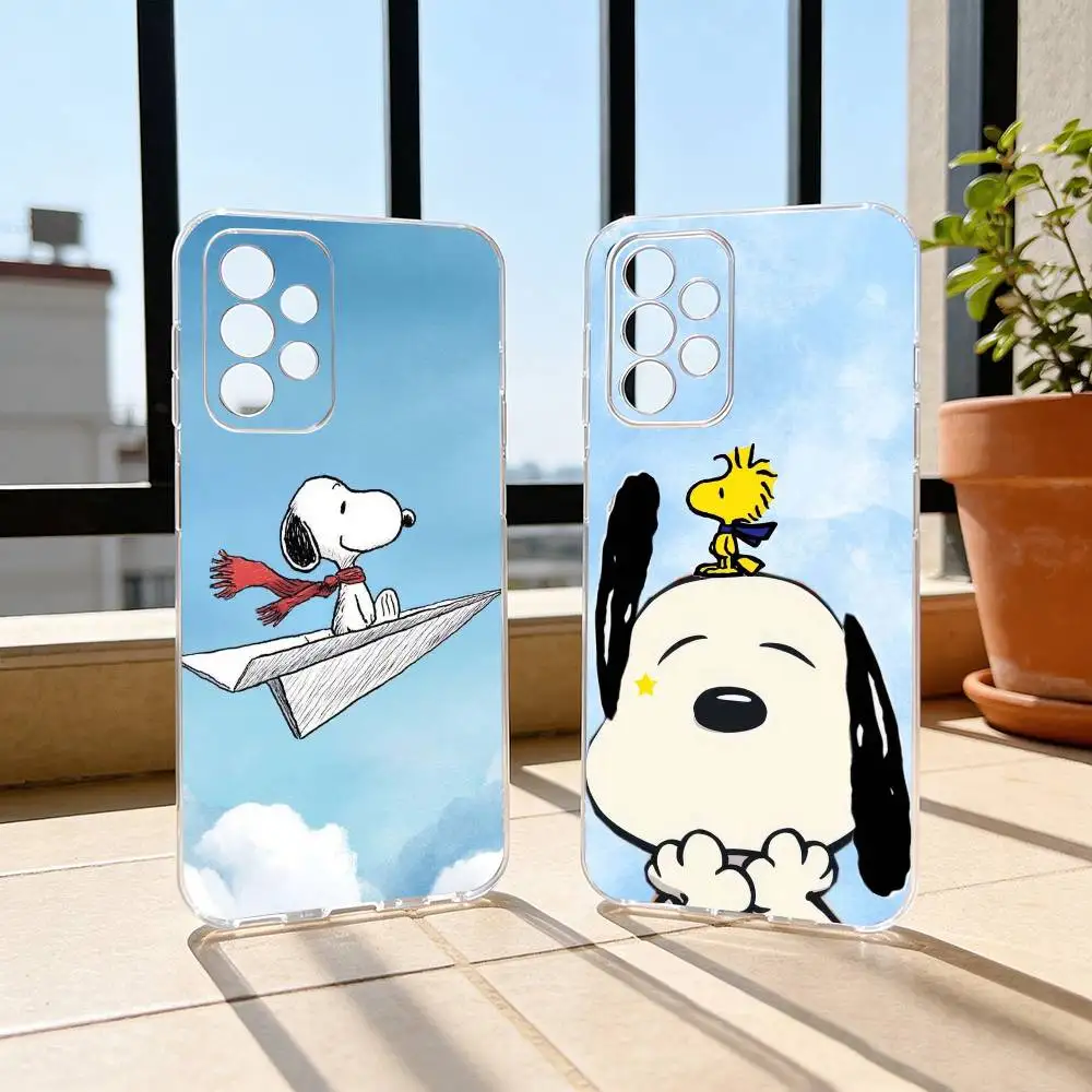 E-Snoopy Phone Case For Samsung S25,S24,S21,S22,S23,S30,Ultra,S20,Plus,Fe Transparent Cover