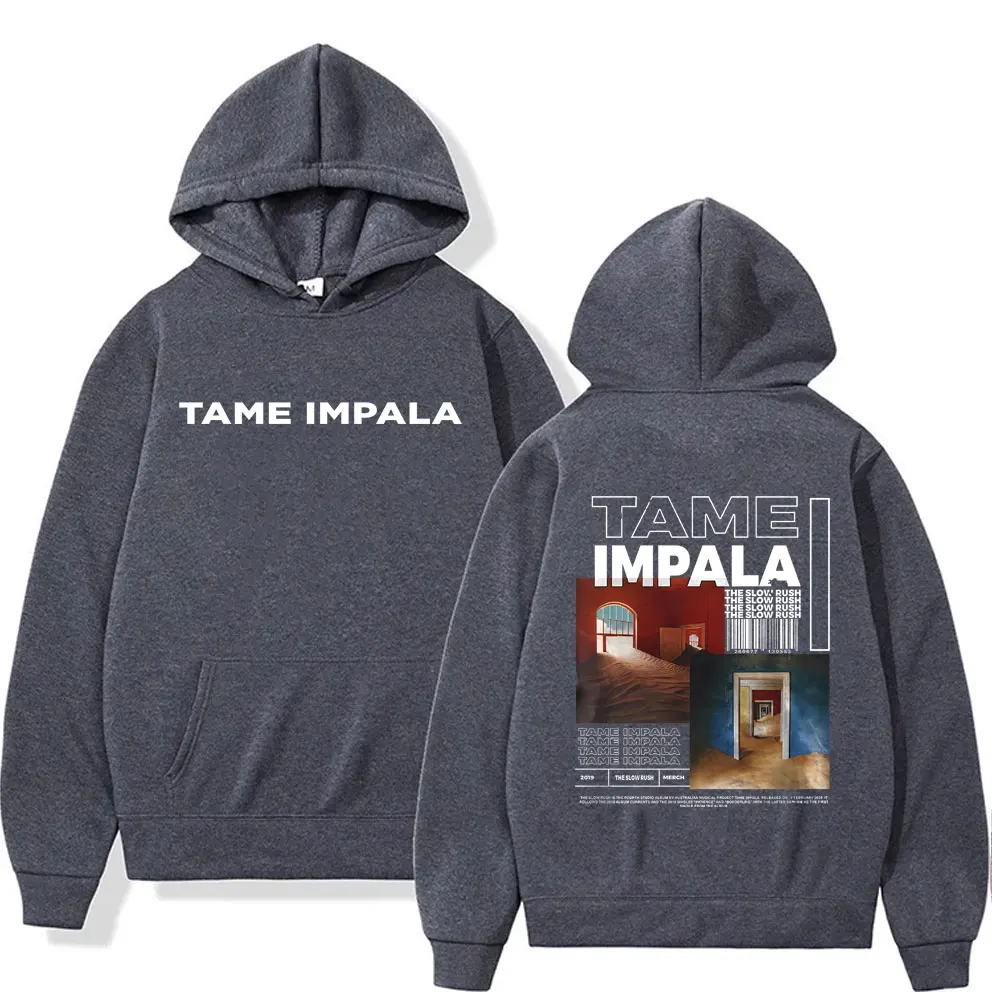 Tame Impala The Slow Rush Graphic Print Hoodie Men Women Vintage Oversized Pullover Tracksuit Men's Lndie Pop Rock Music Hoodies