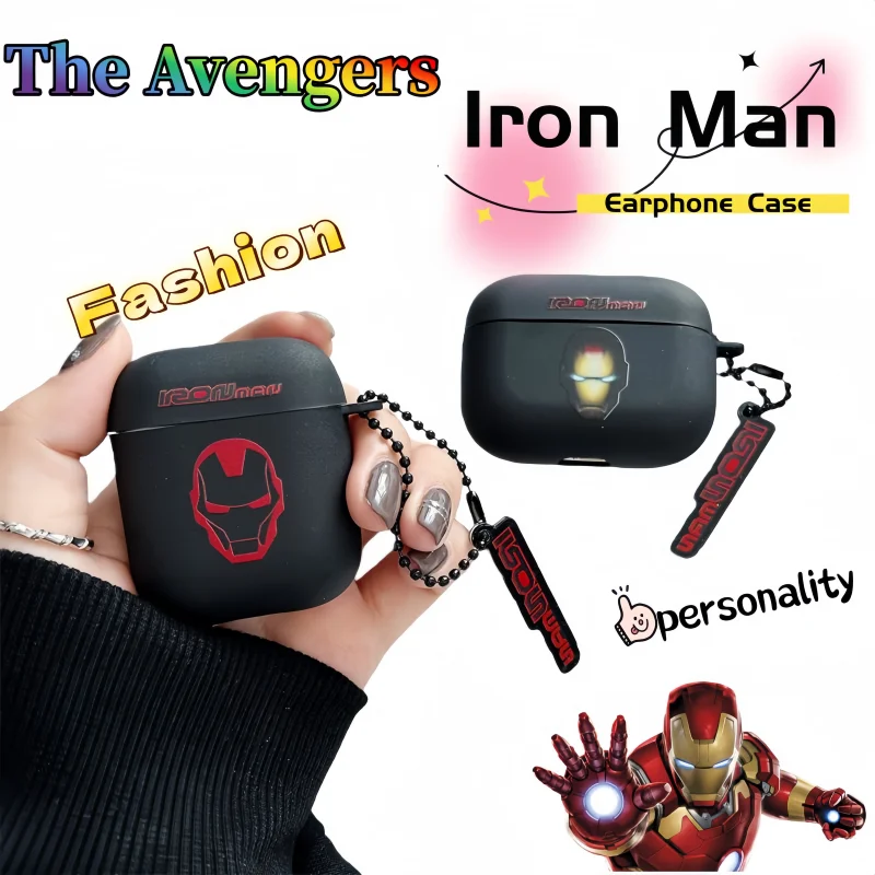 

Marvel Spiderman Iron Man Earphone Case Anime Cartoon Personalized Creative Design for AirPods Pro 3 Birthday Gift for Boys