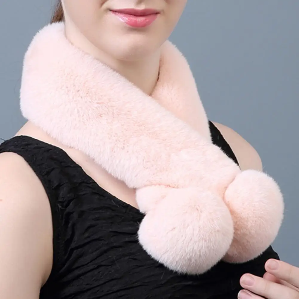 

Collar Scarf Lightweight Women Scarf Solid Color Keep Warm Good-looking Fall Winter Ladies Cross Wrap Scarf