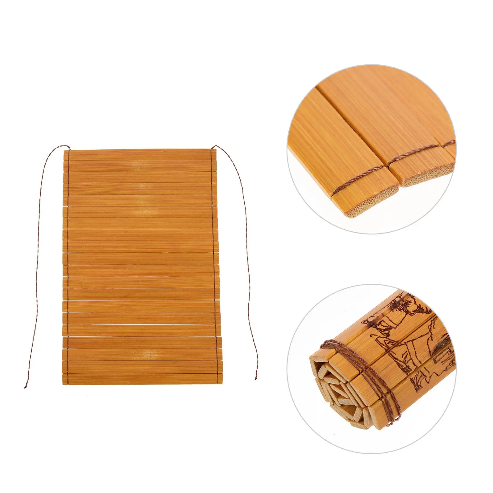 Blank Bamboo Sheet High-Class Bamboo Slips Rounded Edges Thermal Pad Home Decoration DIY Handmade Accessory Cup Cushion Heat