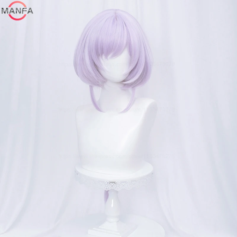 High Quality Qiqi Cosplay Wig 75cm Long Light Purple Braids Wigs Heat Resistant Synthetic Hair Halloween Party Wigs + Wig Cap
