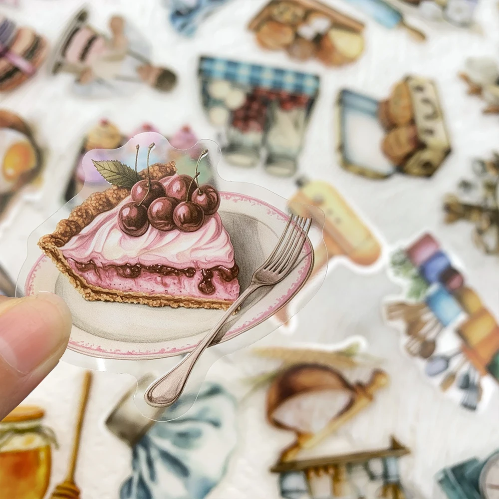 50 stücke Backen Thema Transparent PET Aufkleber Aufkleber Für Laptop Sammelalbum Kühlschrank DIY Ästhetische Aufkleber Kreative Geschenke