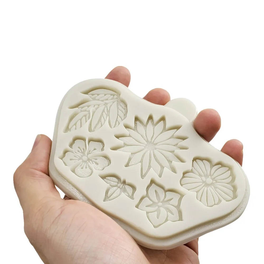 3D Flower Leaf Petal Embossed Silicone Mold DIY Fondant Pastry Frozen Cake Baking Tools Epoxy Scently Candle Plaster Resin Mould