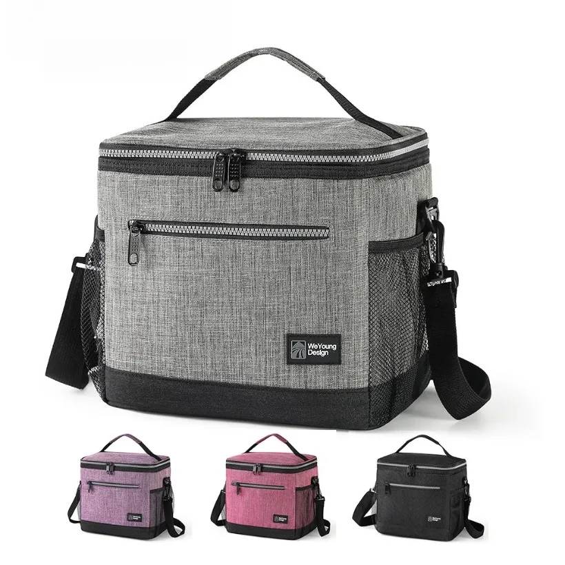 

Большая термосумка для пикника на открытом воздухе, термоконтейнер для обедов с регулируемым ремнем, для хранения продуктов на кемпинге, барбекю, пляже