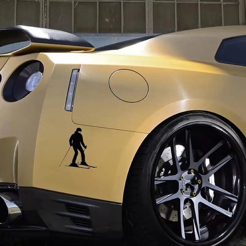 Skier تصميم التصميم نافذة الوفير دراجة نارية خزان الوقود الديكور الفينيل ملصقات السيارات للماء #3