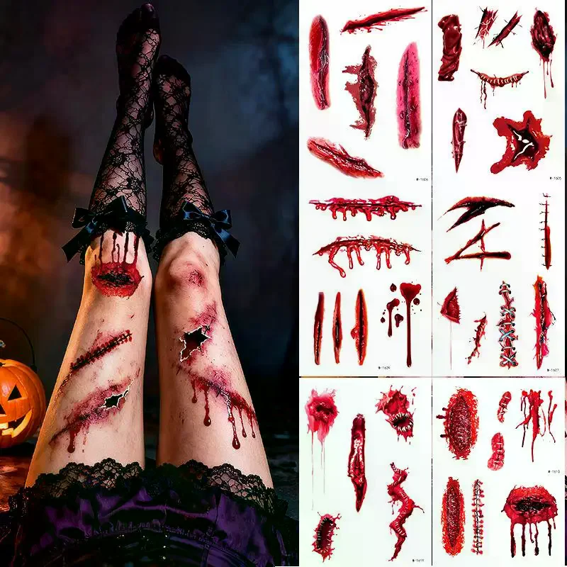 1 Sheets Halloween Scar Tattoo - Body Jewelry Stickers review and price