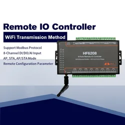 Hf6208 hf6508 Wi-Fi Rj45 Modbus rtuシリアルコンバータmqtt tcp ip iotゲートウェイ8ai 8di8do io dtu双方向透明シリアルサーバー