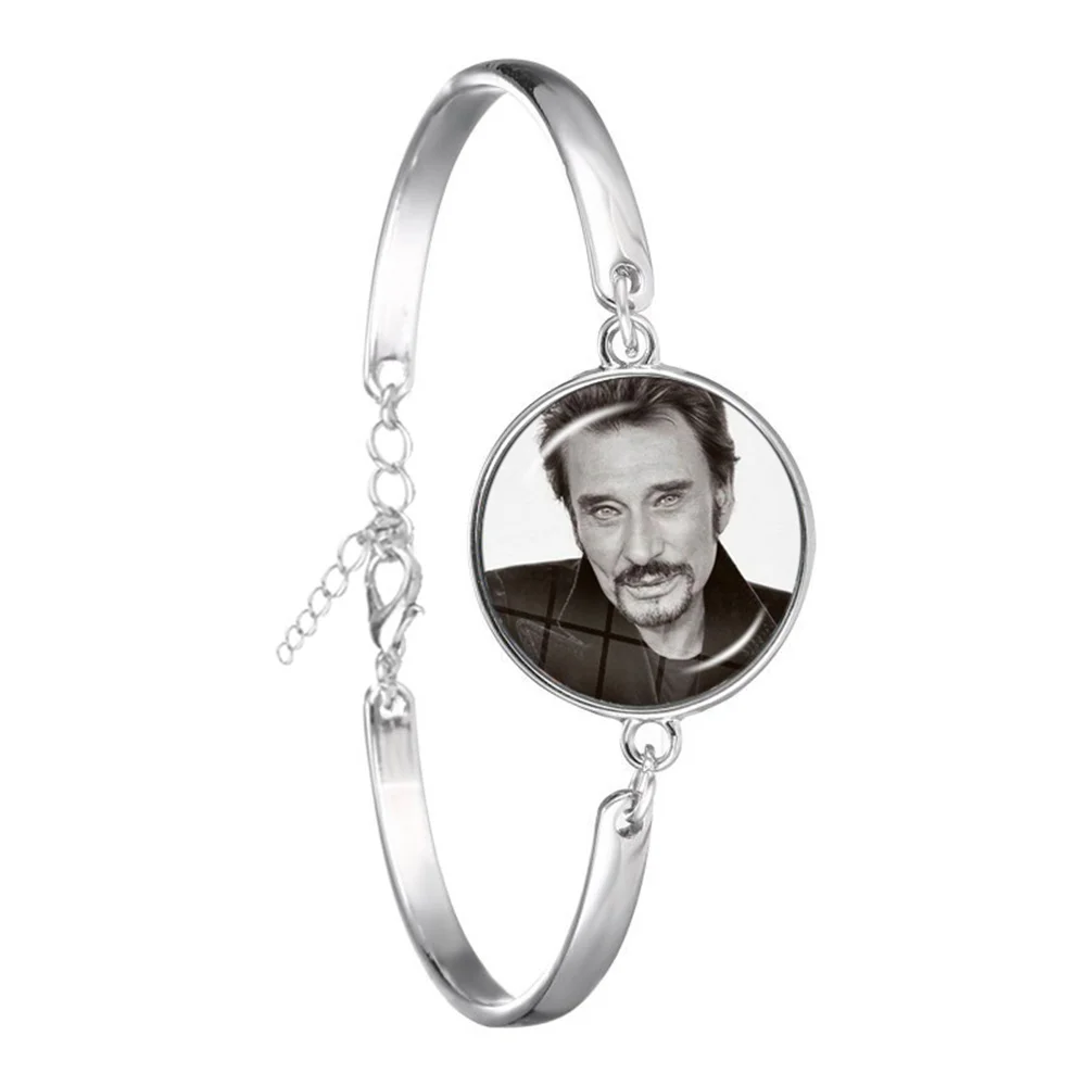 جوني هاليداي متعدد الطبقات سوار جلدي روك ستار ملصق فني زجاج أساور يدوية الصنع معصمه مجوهرات للرجال هدايا