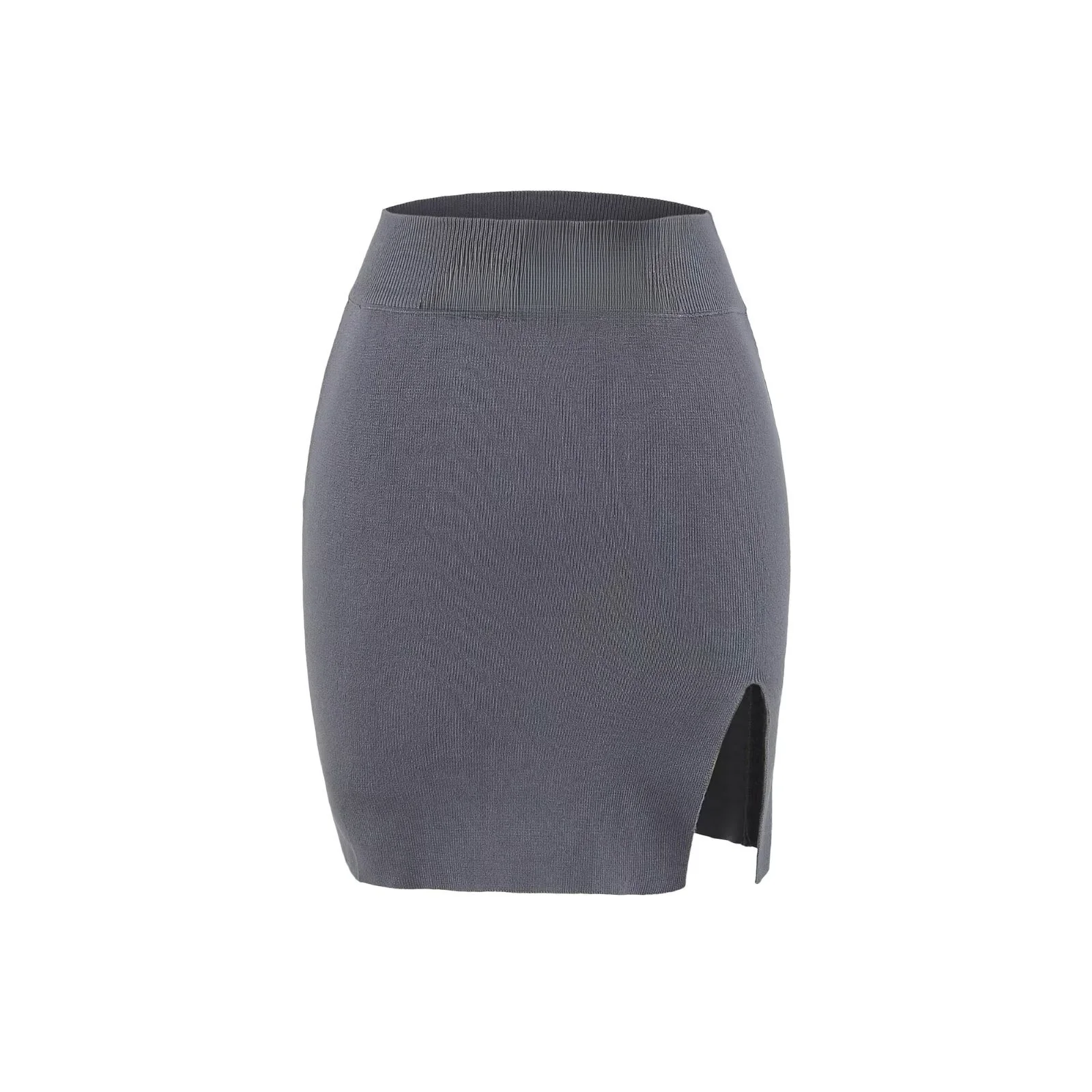 

Сексуальная трикотажная облегающая юбка с высокой талией для женщин, повседневная уличная юбка с разрезом по бокам, модная облегающая юбка трапециевидной формы