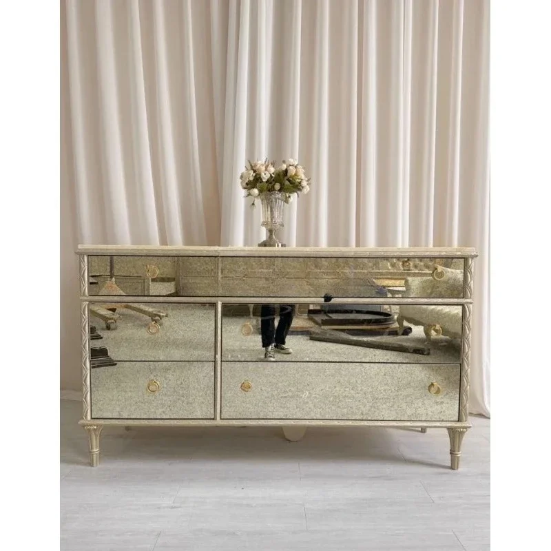 

Бытовой сундук, французский свет, роскошный антикварный стеклянный зеркальный боковой шкаф