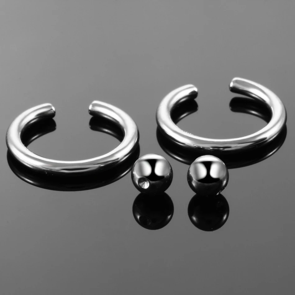 10PC Titanium Captive Bead Ring 20G 14G Ball Closure Ring Septum Piercing Nose Ring Women Ear Cartilage Tragus Piercing Jewelry