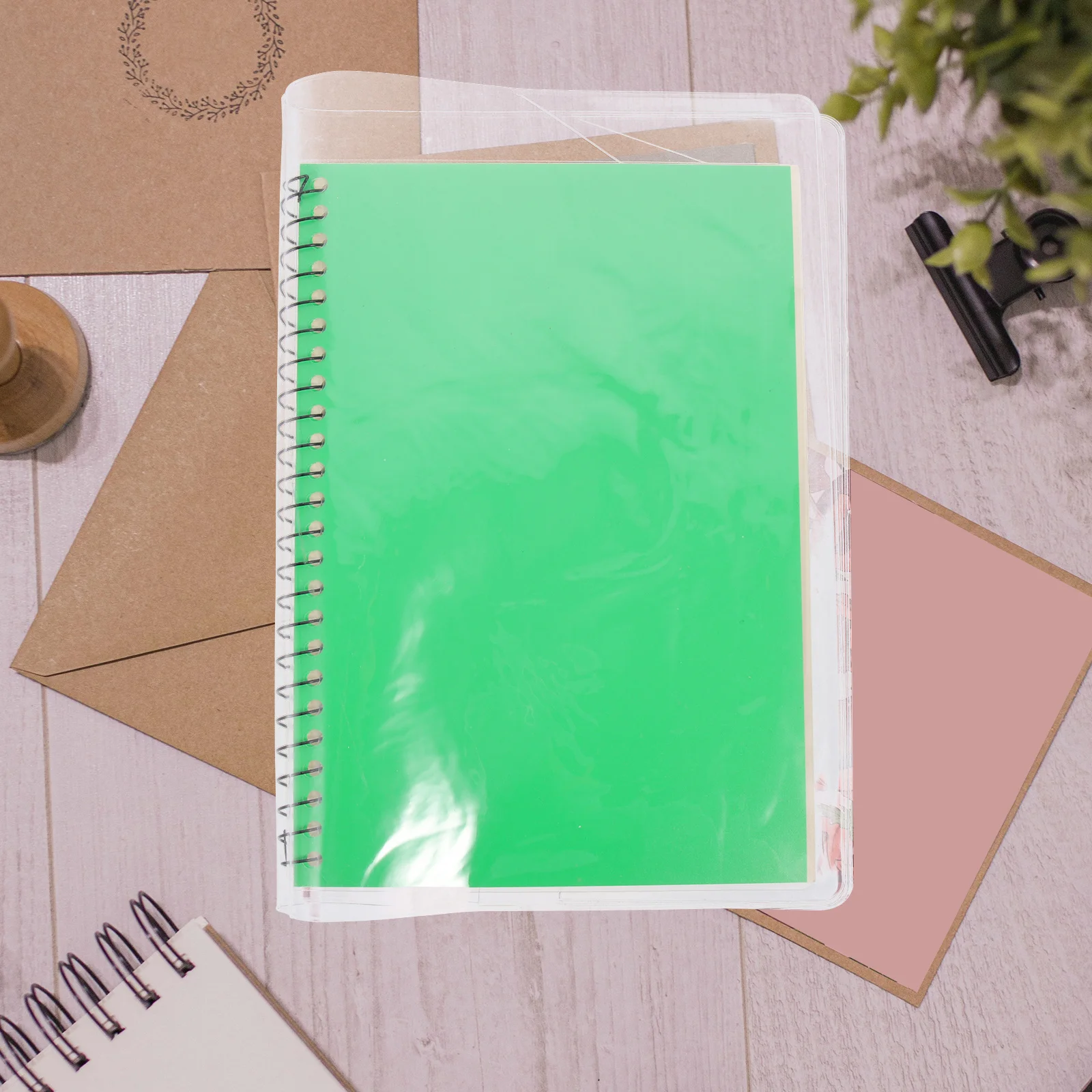 Pvc Book Cover Clear Plastic Protection Sleeve For A5 Notebook Textbook Scrapbook Anti-Scratch Anti-Wear Reusable