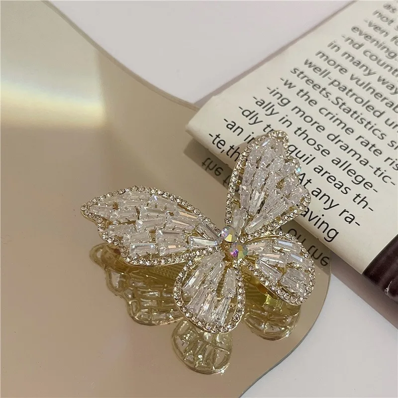 The New Alloy rhinestone Sweet bow-knot hairpin spring clip Zircon bangs clip side clip girl headdress Jaw Clips Hair Jewelry