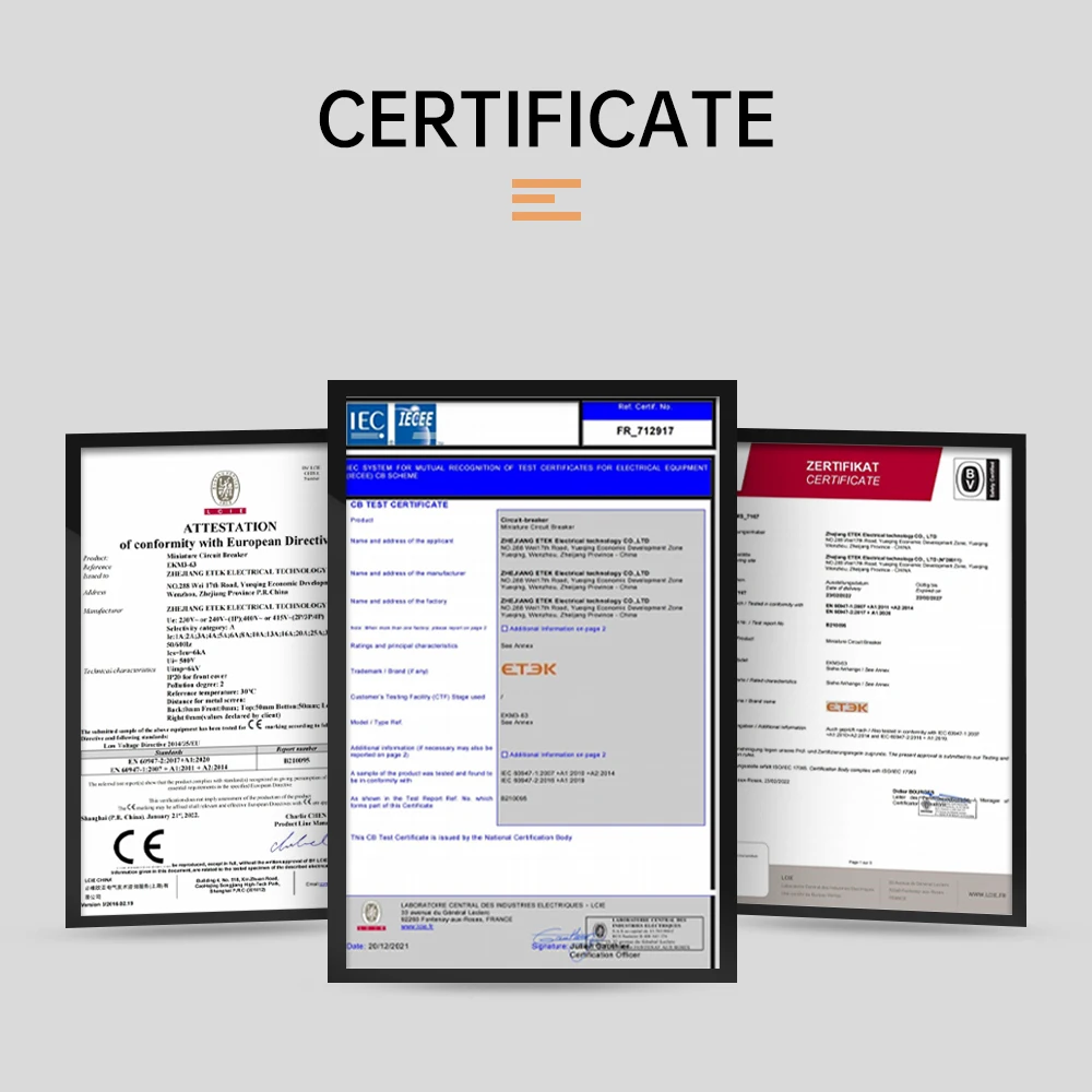 ETEK  Low Voltage 3Pole Mini MCB  AC type Miniature Circuit Breaker C curve 6kA 16a 25a 40a 63a MCB EKM3-3P