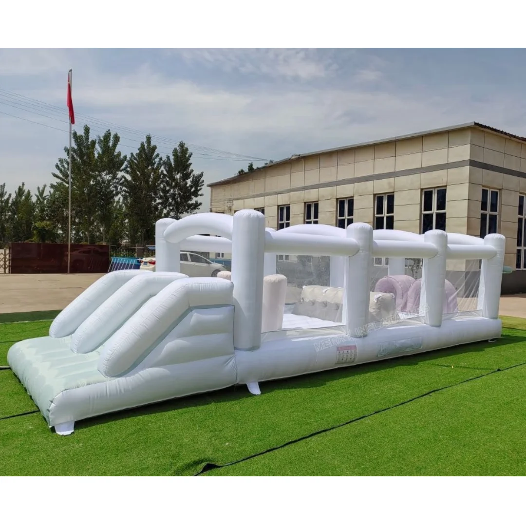 outdoo Parcors d'obstacles blanc 5 en 1، توبوجان، ديابايتيك، إسكاليد، منحدر، كرة السلة، ميزون قابل للنفخ، ألعاب التضاريس