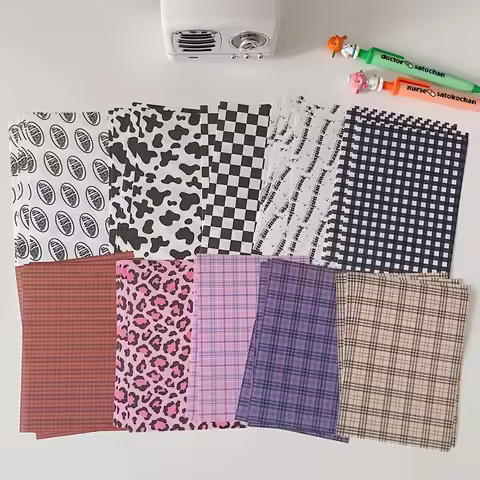 25 Sheets Retro Milk Cow Grid Collage Material Paper DIY Scrapbooking Album Journal Kawaii Decor Background Craft