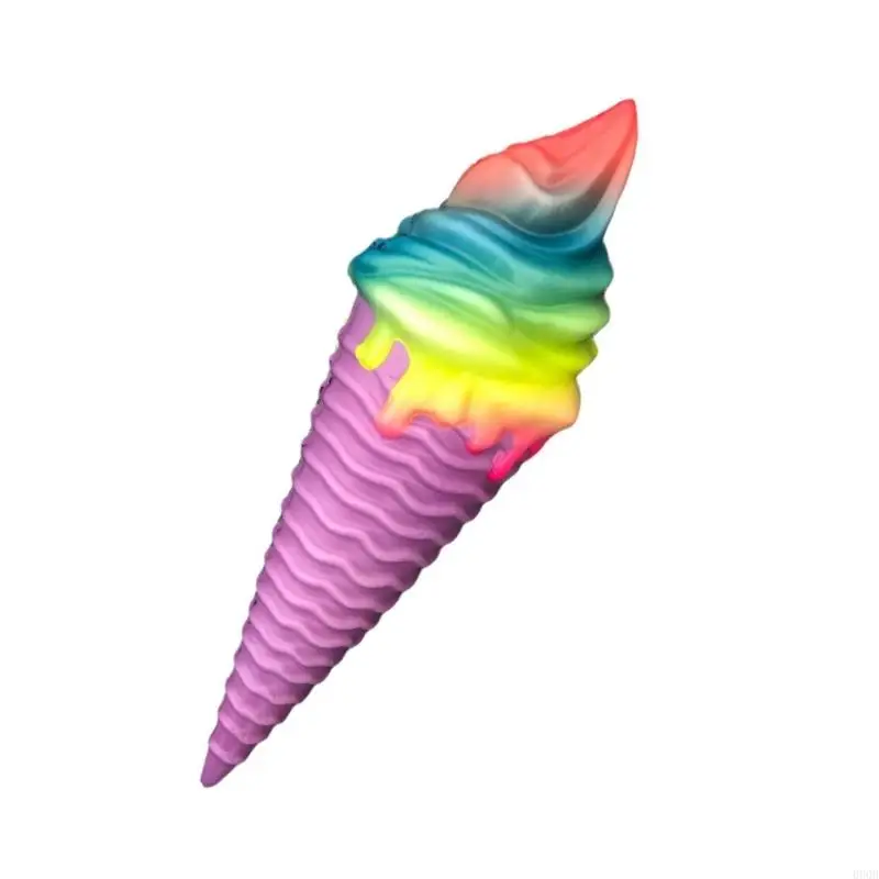 090b Stretchy Pu Ice Ice Cream Cone Toy Stress Soulagez le jouet pressé pour les cadeaux vacances à main bureau pour