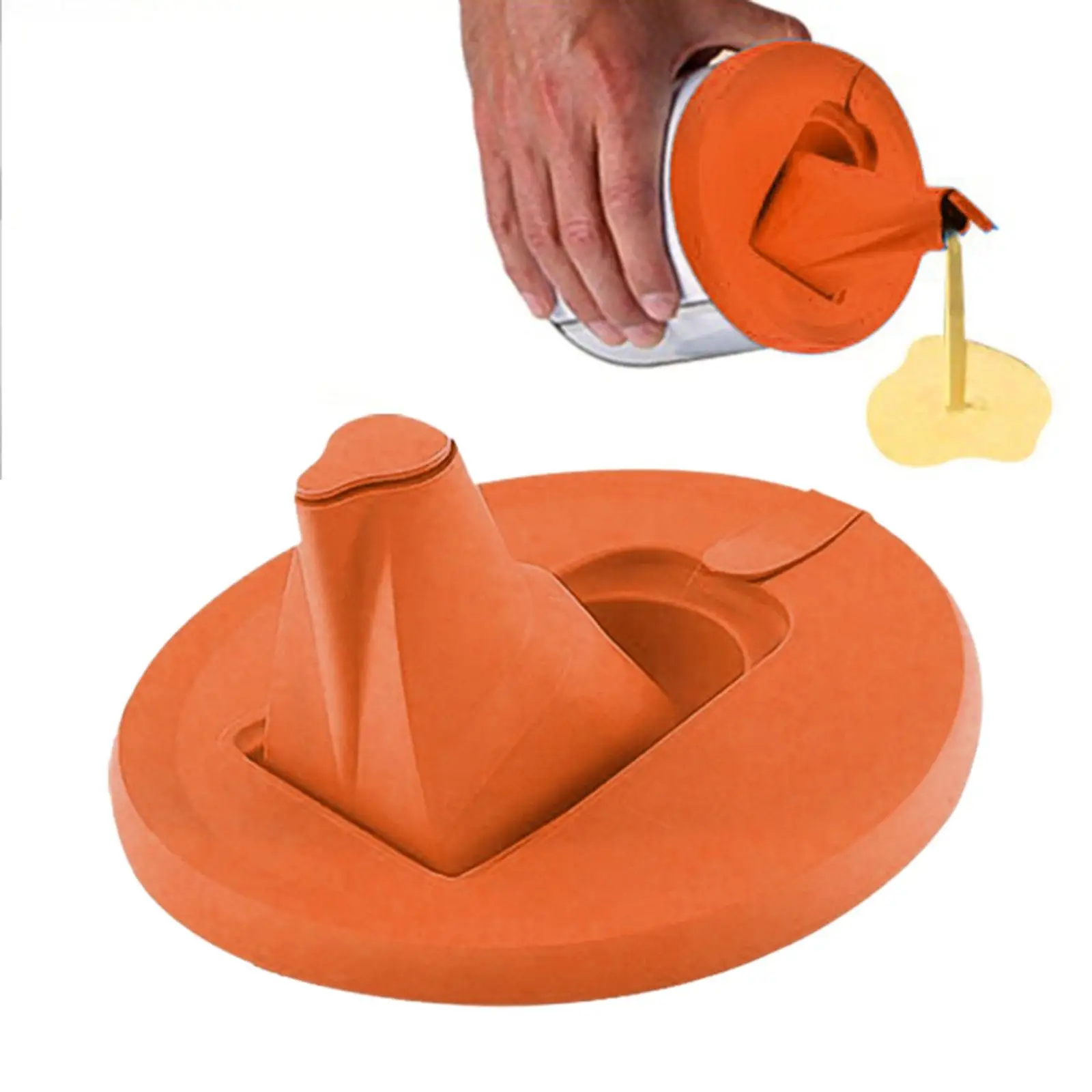 Paint Can Lid with Spout Orange Air Tight Seal with Ventilation Hole Accessories