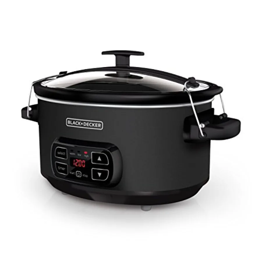 

7-Quart Slow Cooker with Chalkboard Exterior Removable Stoneware Crock Locking Lid 3 Heat Settings Ideal for Meals White