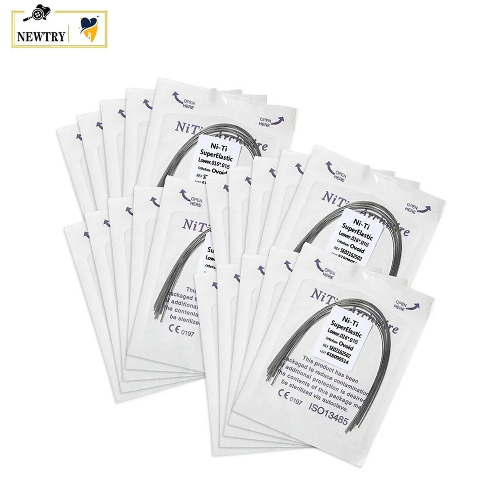 3 Packs Super Elastic Rectangular NiTi Archwire Dental Orthodontic Arch Wire Ovoid Natural Form All Sizes Upper Lower Bracket