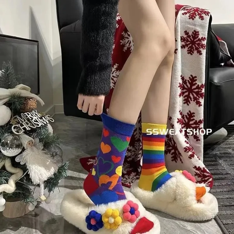 

3 Pairs Fashion Casual Harajuku Women and Men Funny Socks Fruit Food Beer Stripe Grid Dress Cotton Socks Men