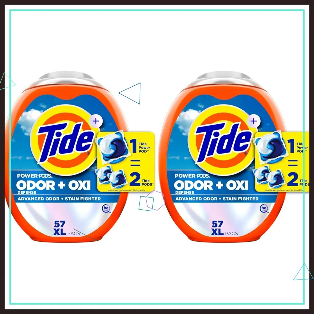 

Advanced Odor & Stain Fighting Laundry Detergent Pods, 57 Count Pack of 2, Cold Water Formula for Families