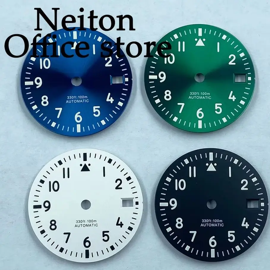 NEITON 29mm Black Blue Green White Sterile Watch Dial Luminous Fit NH35 Miyota8215 Mingzhu DG2813 3804 ETA 2824 2836 Movement