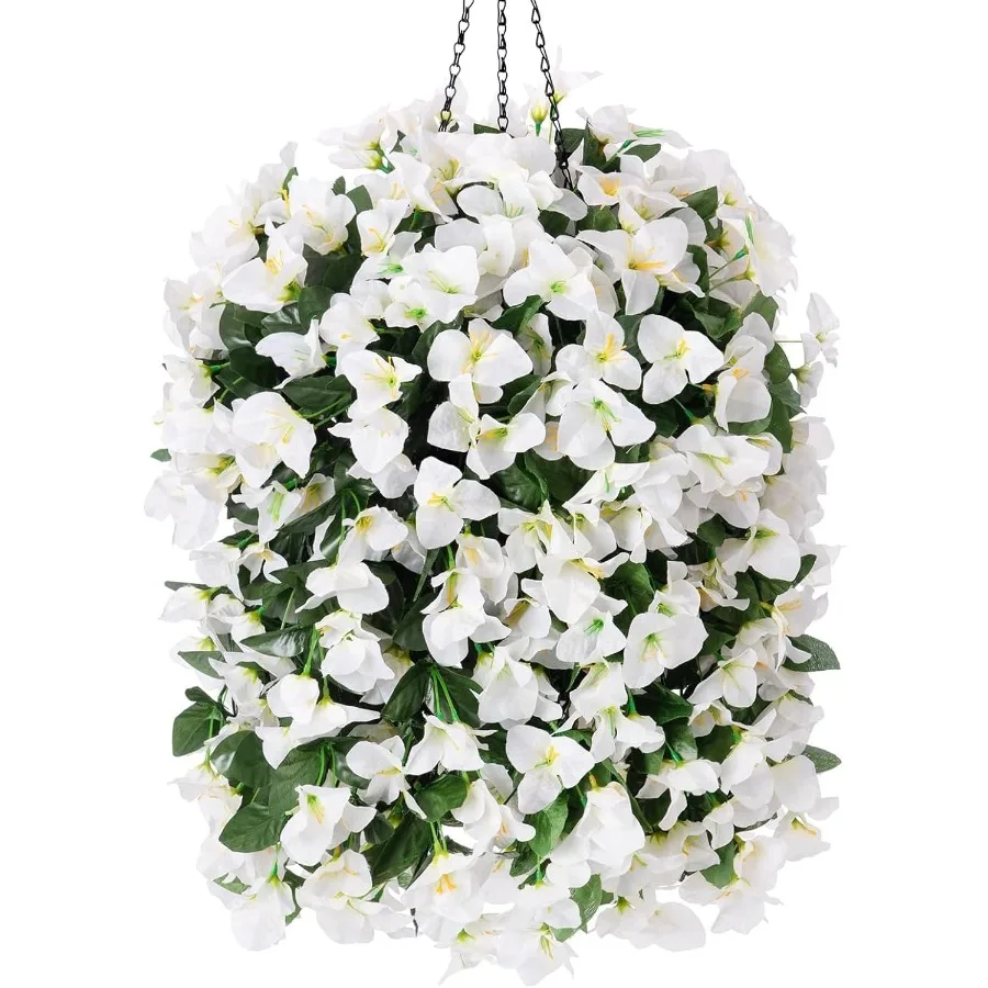 

Искусственные цветы Bougainvillea, корзины с растениями для улицы, летние украшения, 3 шт., искусственный шелк, длинные висячие лозы U