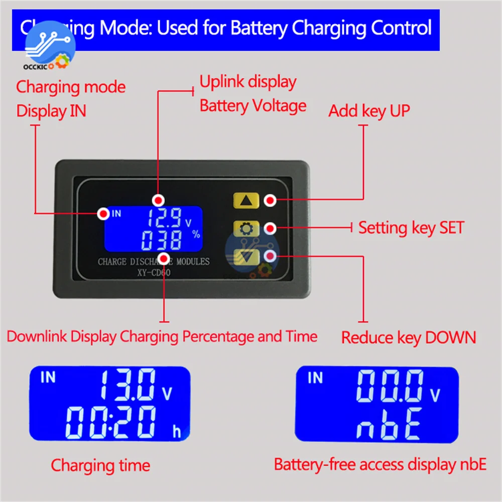 XY-CD60 XY-CD60L Solar Battery Charger Controller Module DC6-60V Charging Discharge Control Low Voltage Current Protection Board