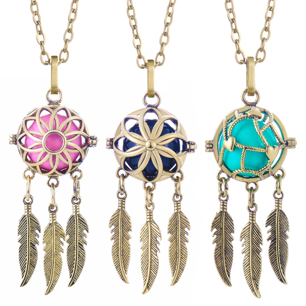 Diffuser Necklace Locket - Mexikanische Chime-Frau Bola-Anhänger mit Quaste und