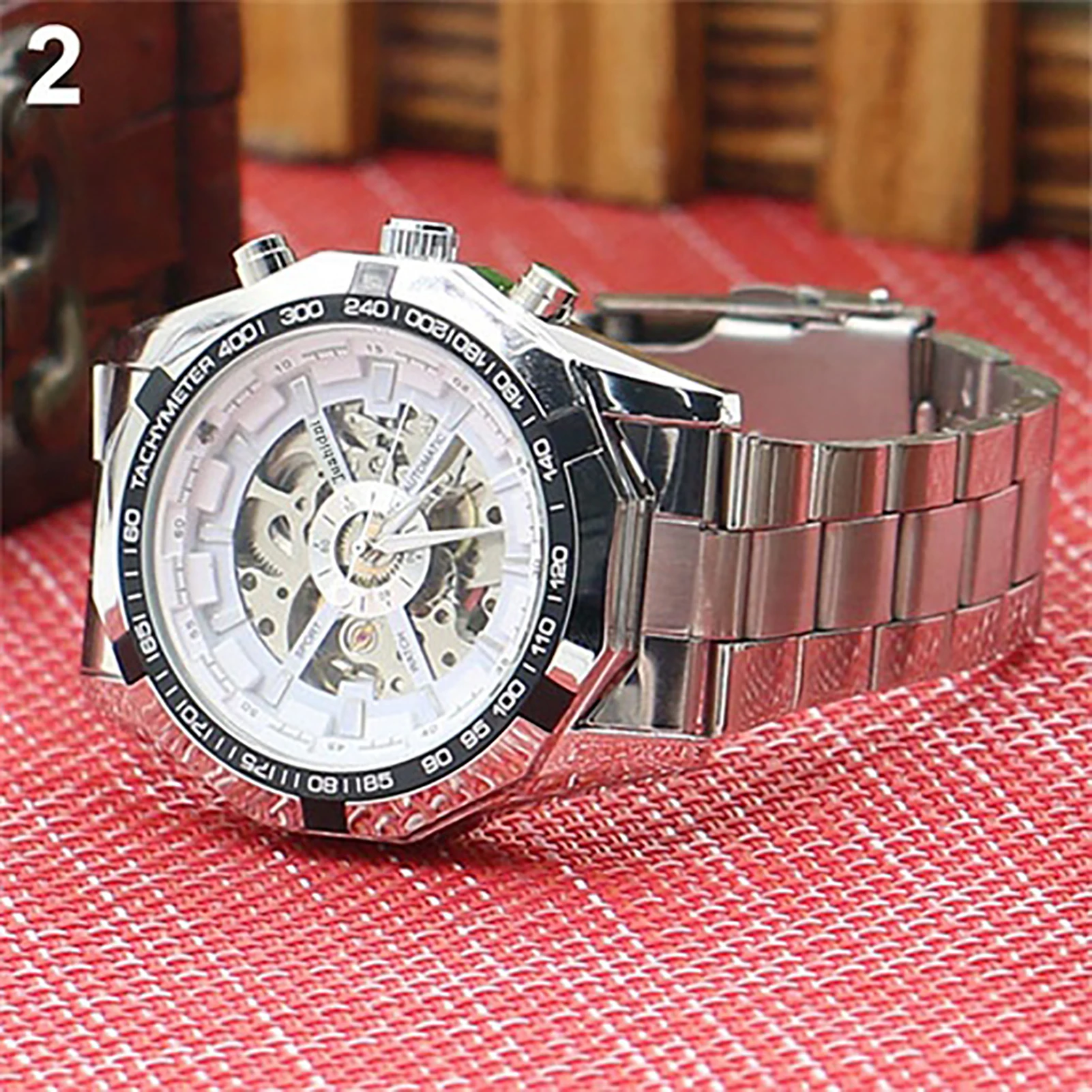 HOT SALES!!! Men\'s Watch Mechanical Watch Steels Hollow Skeleton Dial Wristwatches Wholesale Dropshipping New Arriv