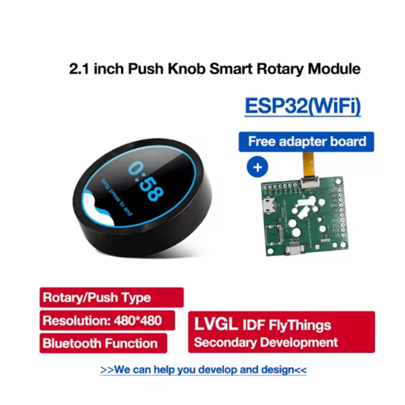 

Smart Home 2.1 inch 480*480 ESP32 LVGL Circular Push Knob IPS LCD TFT Display Module for Arduino