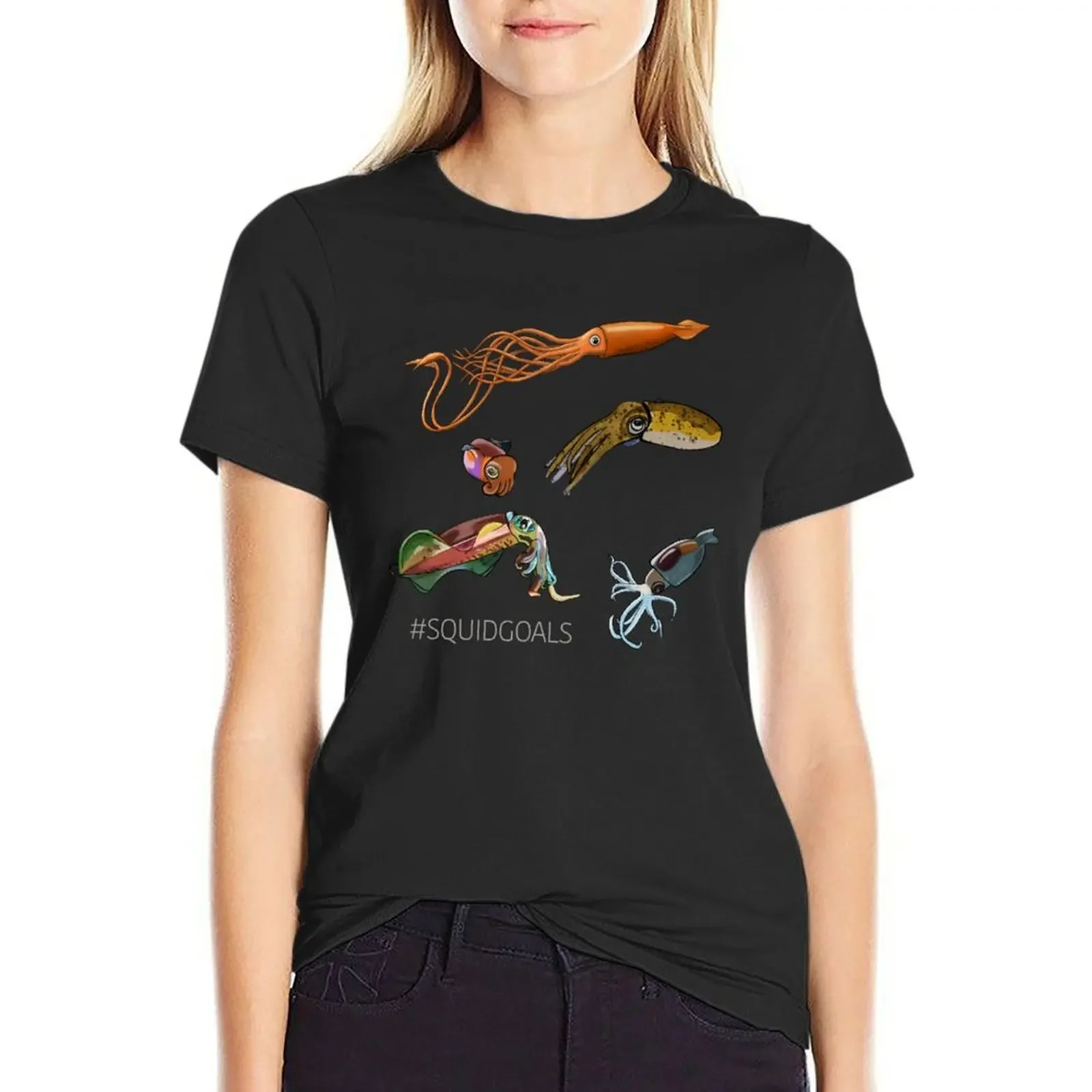 

#SQUIDGOALS -- The Whole Squid Squad T-Shirt cute clothes oversized anime clothes funny cute t-shirts for Women