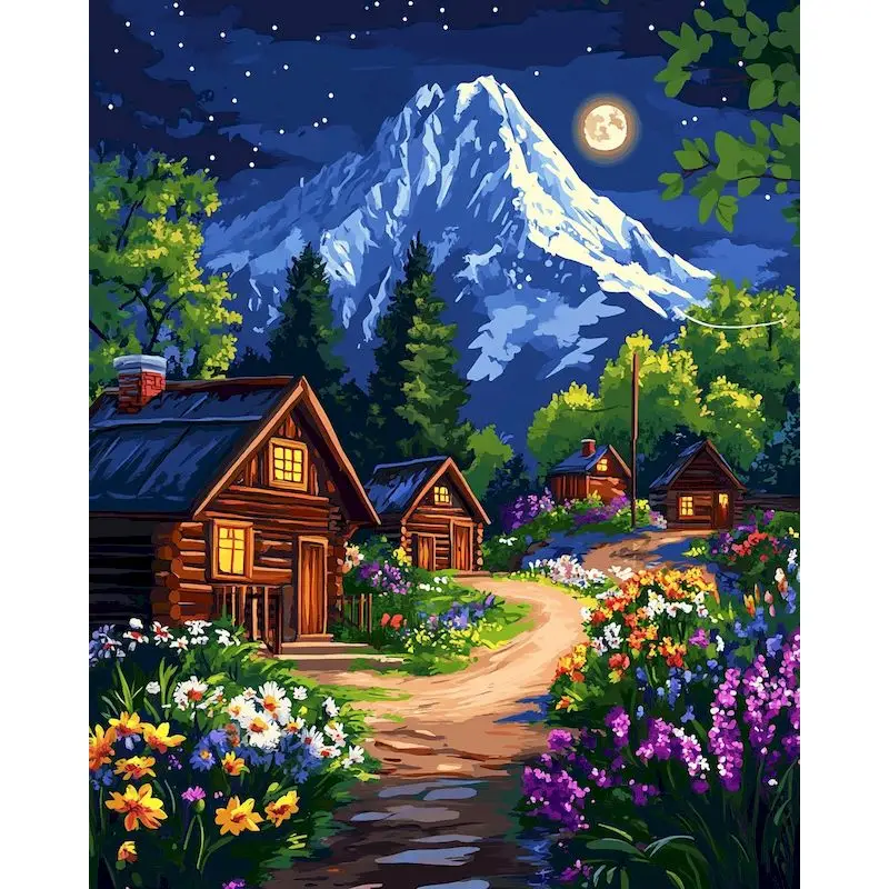 

RUOPOTY Paint By Number Fantasy Night Forest Painting Handpainted Diy Drawing On Canvas Modern Home Artwork For Adult