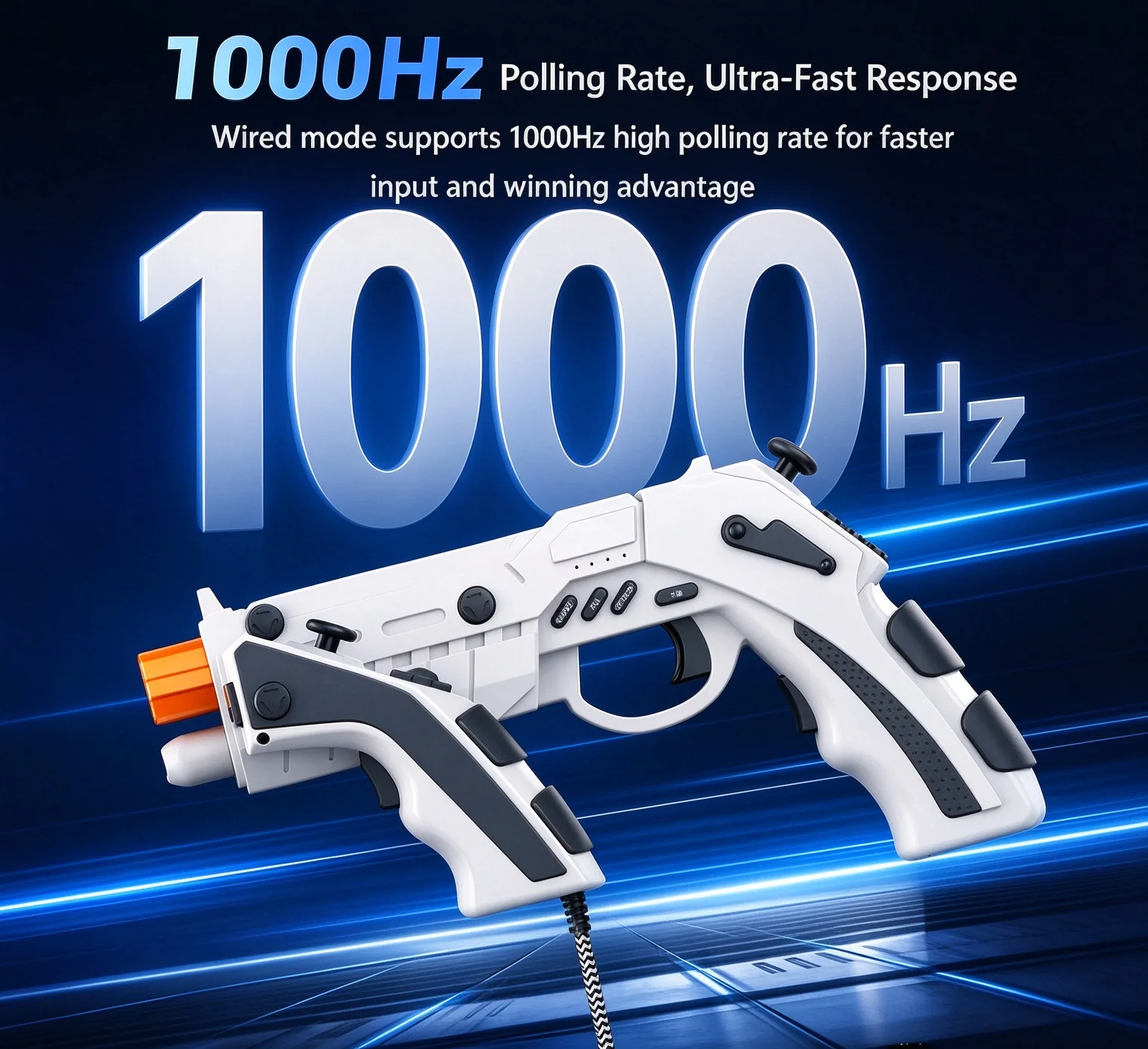 Wired Game Controller P5257 for PS5,PC,Steam Machine with Hall Effect Joystick,Gyro ,Turbo,Dual Vibration.Gun-shaped GamePad