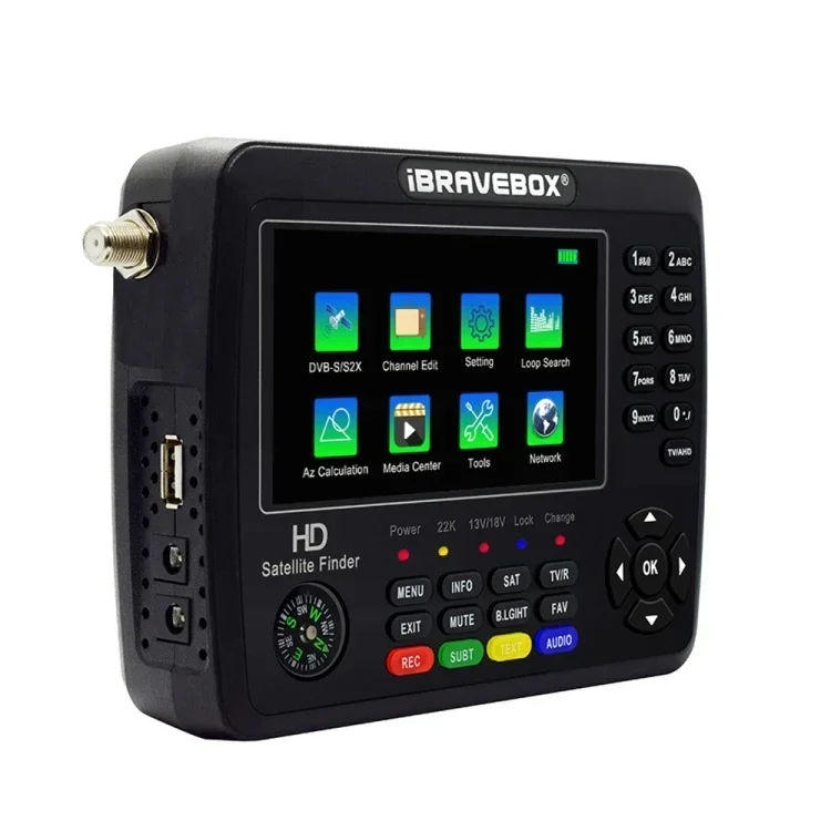 DropShipping IBRAVEBOX V10 Finder Max+ 4.3 Inch Display Digital Satellite Meter Signal Finder, Support DVB-S/S2/S2X AHD EU Plug