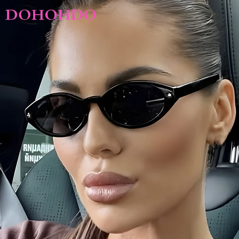 

Popular Vintage Oval Rivets Women's Sunglasses New Brand Designer Men Shades Outdoor Travel Driving Female Sunglass UV400 Lentes