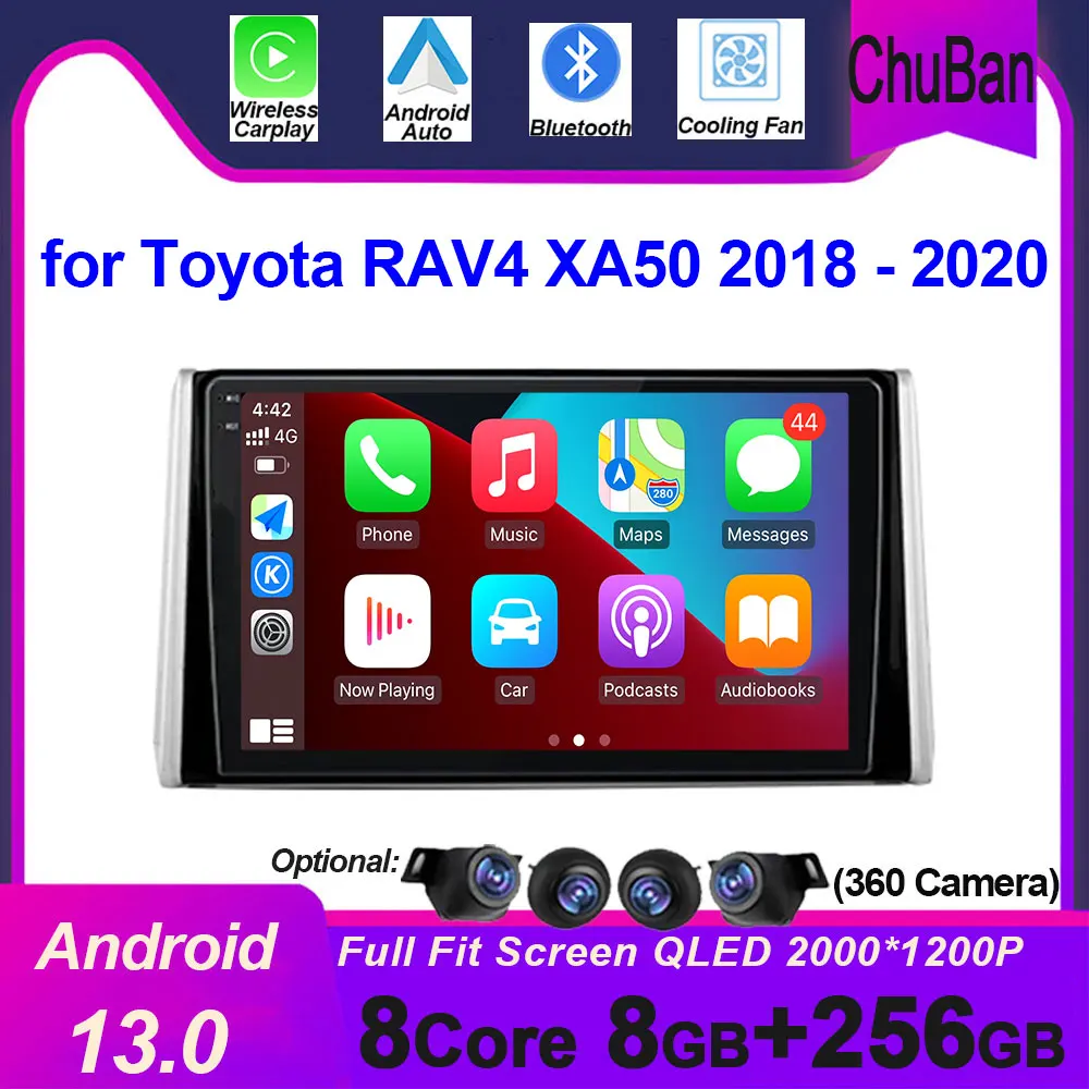 

Автомагнитола для Toyota RAV4 XA50 2018 - 2020 Android 14, Беспроводная Автомобильная Мультимедийная система Carplay с Wi-Fi, GPS, аксессуар для радиопроигрывателя