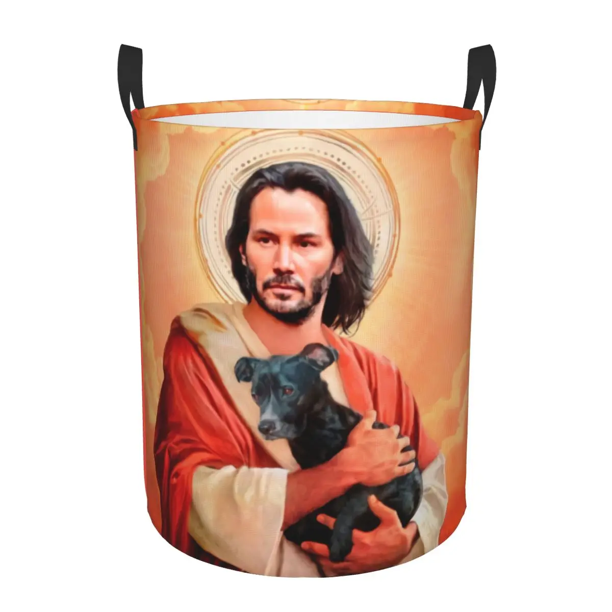 Jesus Saint Meme Keanu Reeves Laundry Hamper Large Clothes Storage Basket Toys Bin Organizer for Kids