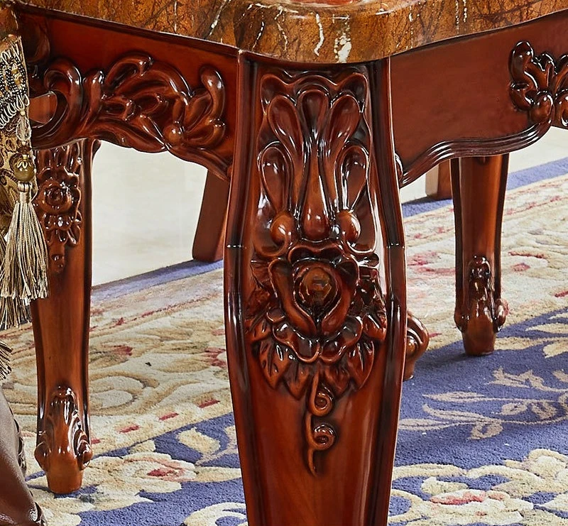 European solid wood marble dining table rectangular square  long table dining dining chair combination