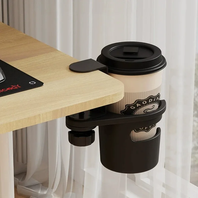 

Desk Cup Holder Clamp Adjustable Anti-Spill Coffee Cup Holder 360 Degree Rotating Table Edge Clamp Cup Holder Anti-Fall Desk