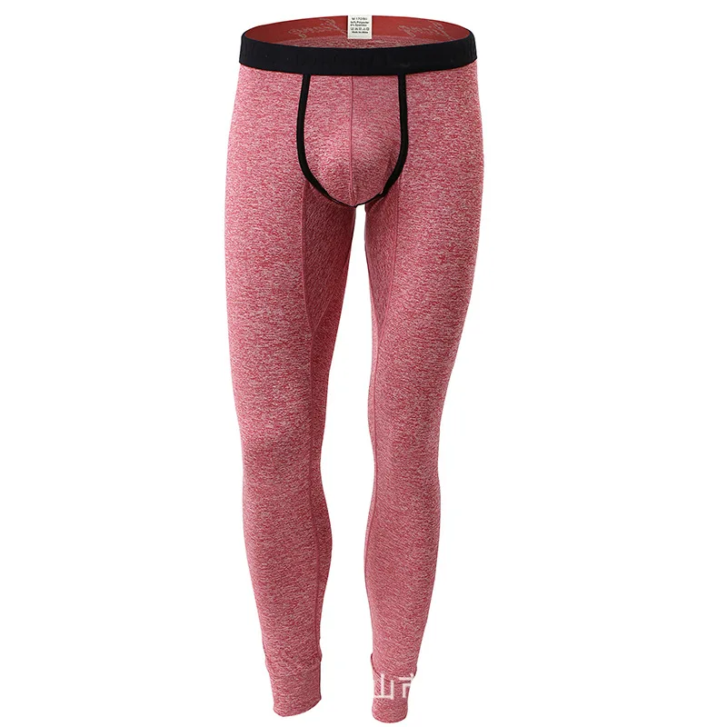 Calças boxer convexas em U masculinas, perneiras sensuais finas, calças térmicas juvenis, pijama, fundo de sono longo, elegante, novo, inverno