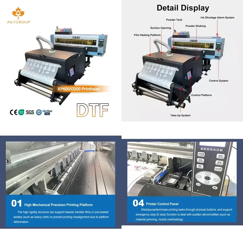 for 60cm DTF Printer with I3200 Printhead A3 PET Film T Shirt Printing Machine with Shaker
