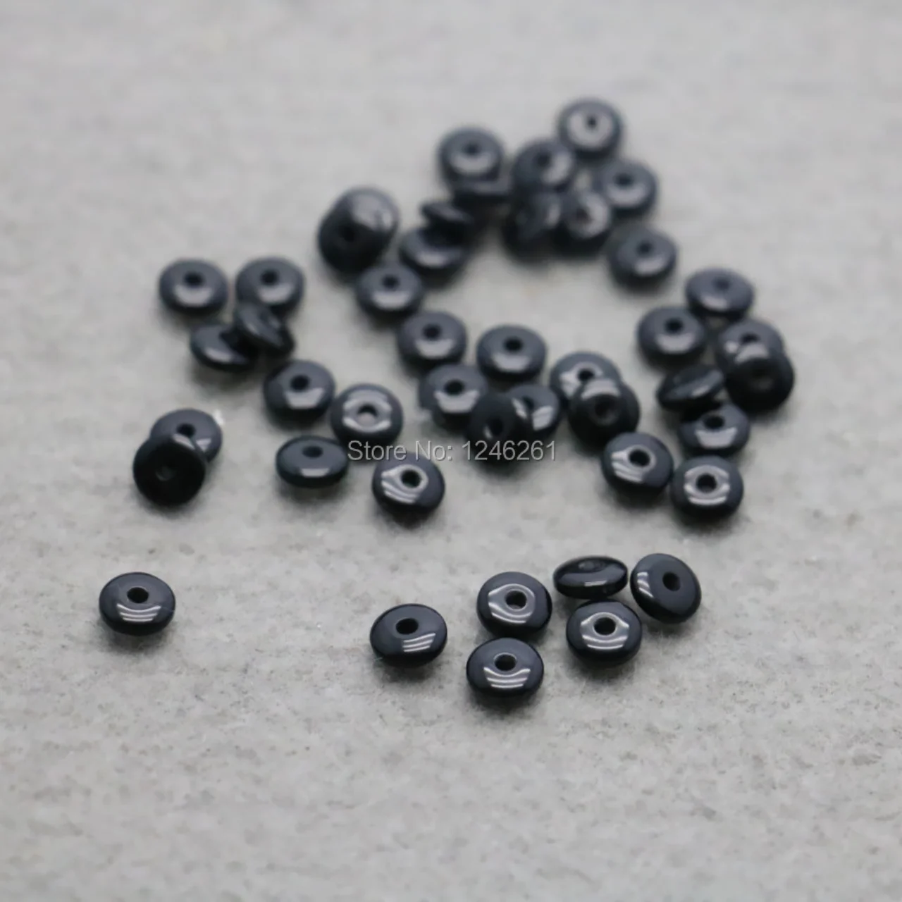 100Pcs Boutique Wholesale Black Beeswaxes Separate Beads Fittings For Accessory DIY Machining Parts 6mm Girl Components Findings