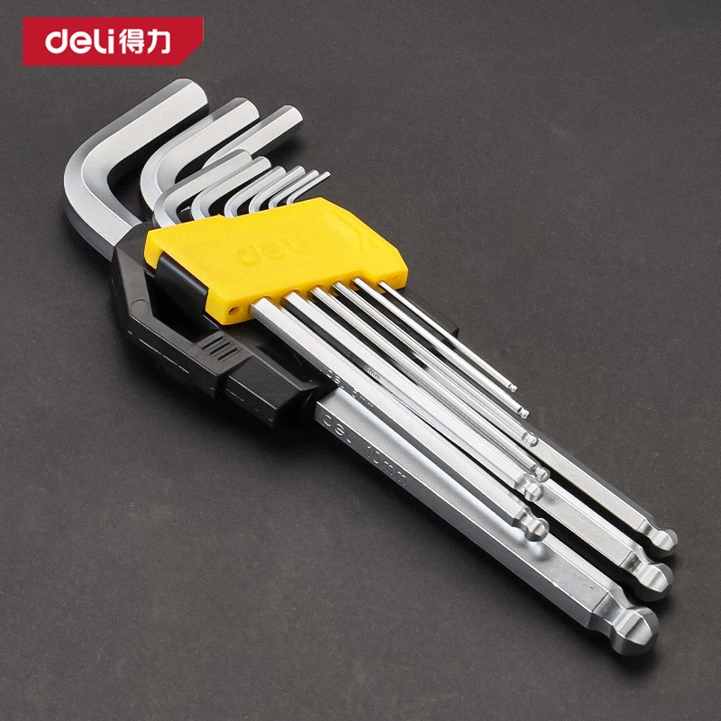 Allen Key Set L Wrench Kit For Allen Screw 9PCS Long Arm Hex Key Set 1.5mm To 10mm Hexagon Spanner Hand Tools For Bicycle Repair