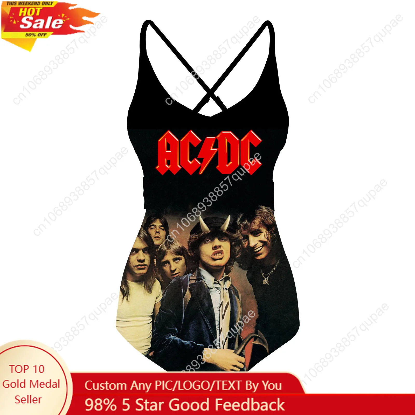 

A-AC Swimsuit Womens Sling Swimsuits Sexy Vintage Rock D-DC Swimwear Pool Party Beach Bikini Summer Customize Bathing Suits